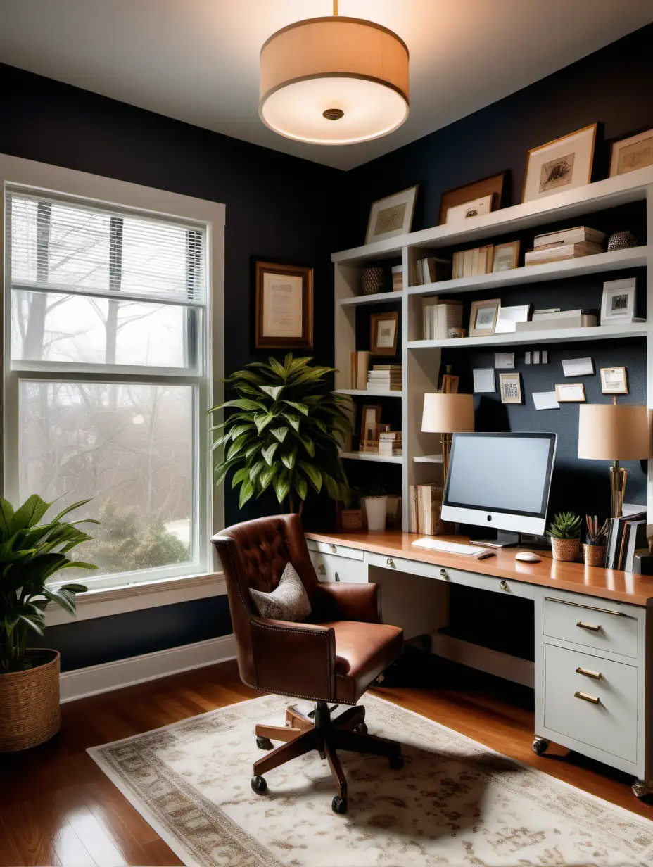 editorial photo of entire home office space, 8k resolution, natural light