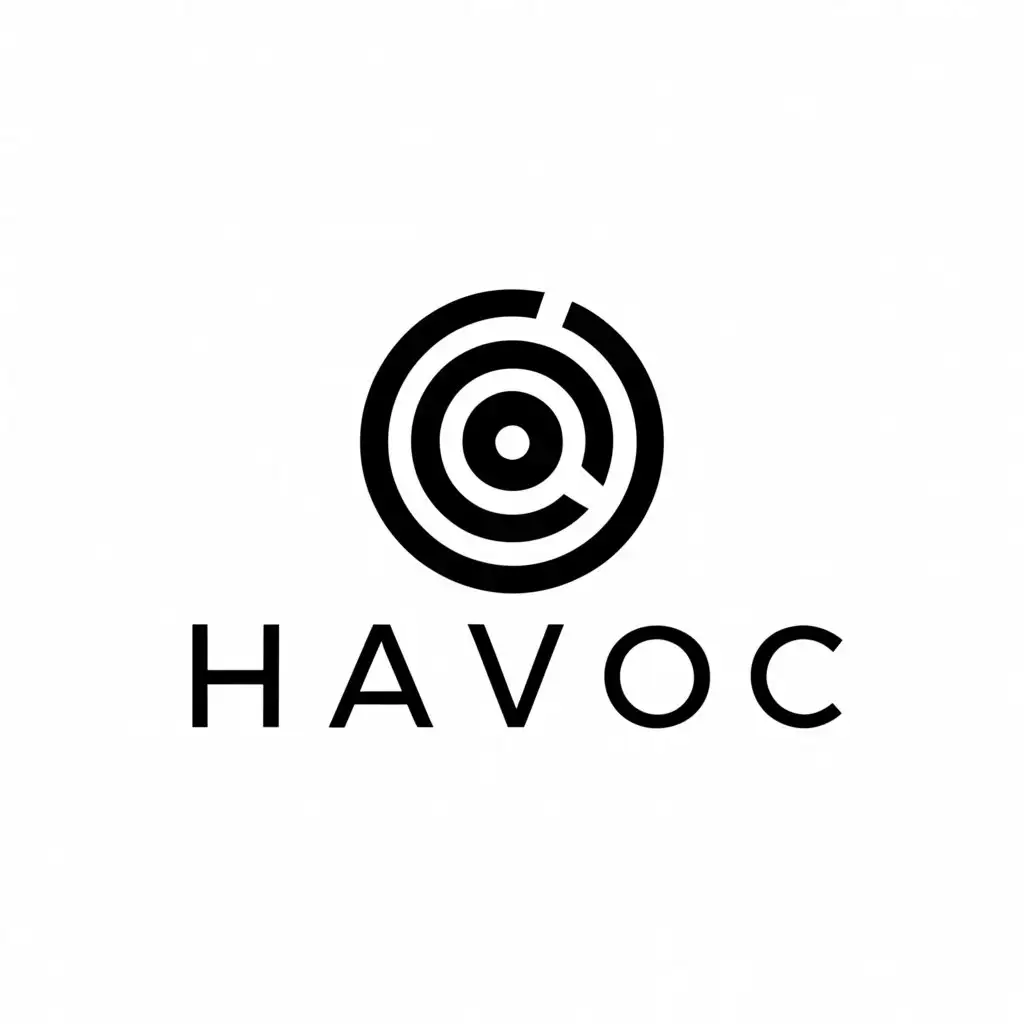 a logo design,with the text "HAVOC", main symbol:Eye,Minimalistic,be used in Legal industry,clear background