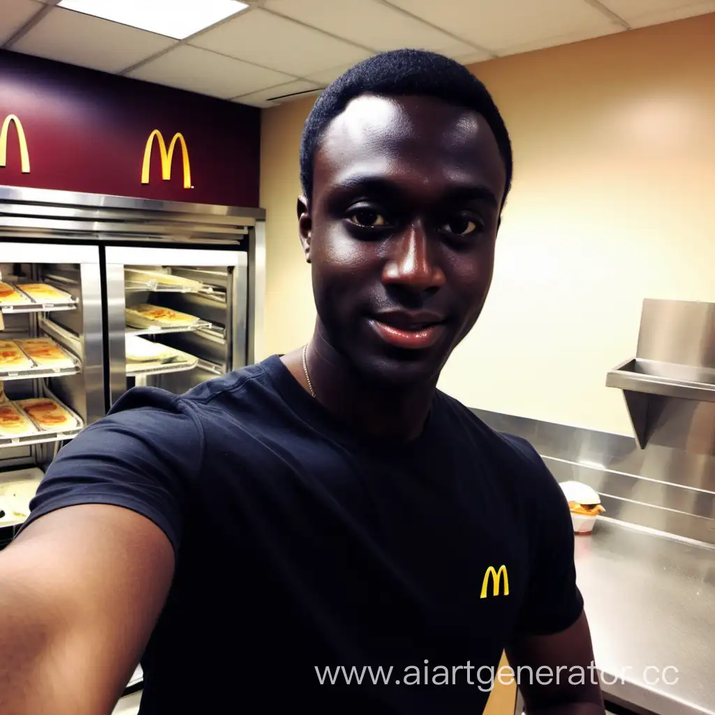 McDonalds-Selfie-Stylish-DarkSkinned-Individual-Captures-Kitchen-Moments
