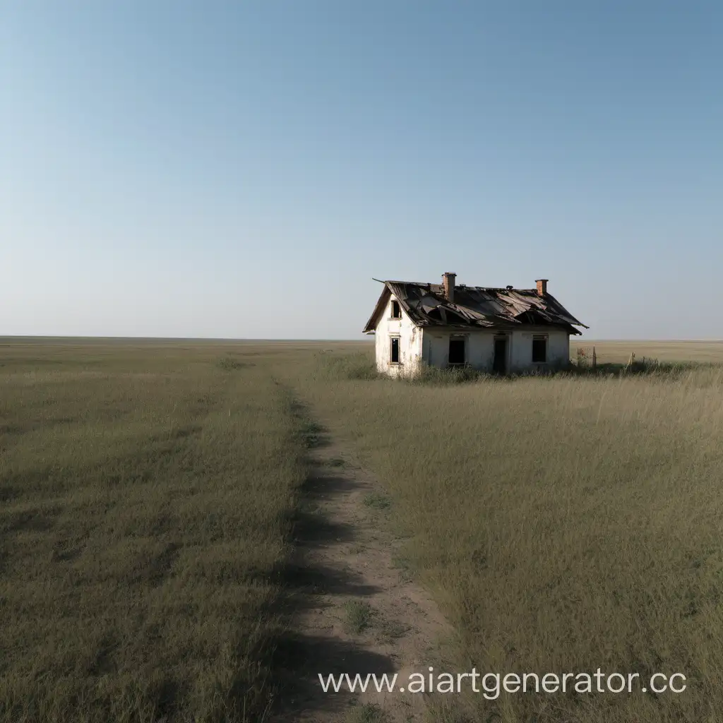 Abandoned-Cottage-in-the-Vast-Steppe-Landscape