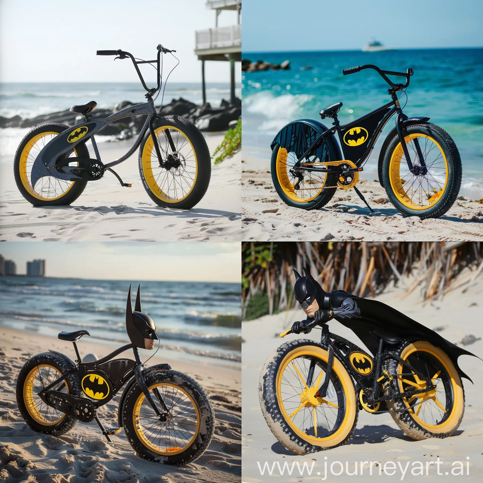 Batman-Riding-a-Bike-on-the-Beach-at-Sunset