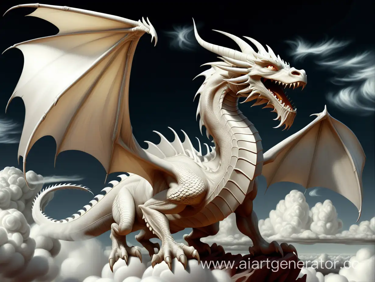 White-Dragon-Soaring-Through-Clouds-with-Realistic-Detail