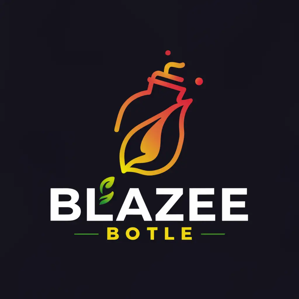 a logo design, with the text 'blazebottle', main symbol:plastic bottle, Moderate, clear background. make it green
