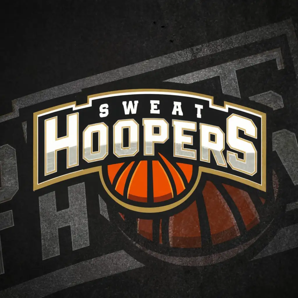 a logo design,with the text "SWEAT HOOPERS", main symbol:BASKETBALL,Moderate,be used in Sports Fitness industry,clear background
