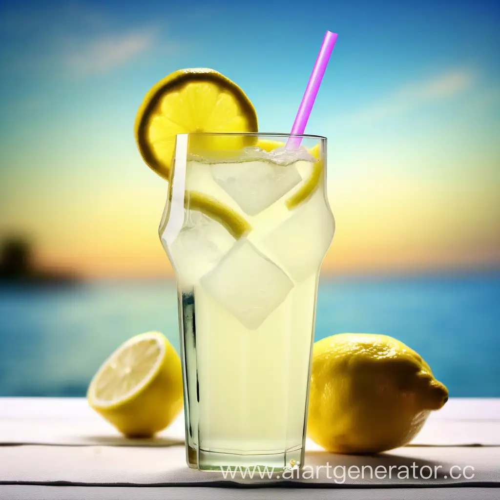насыщенный стакан лимонада на красивом фоне