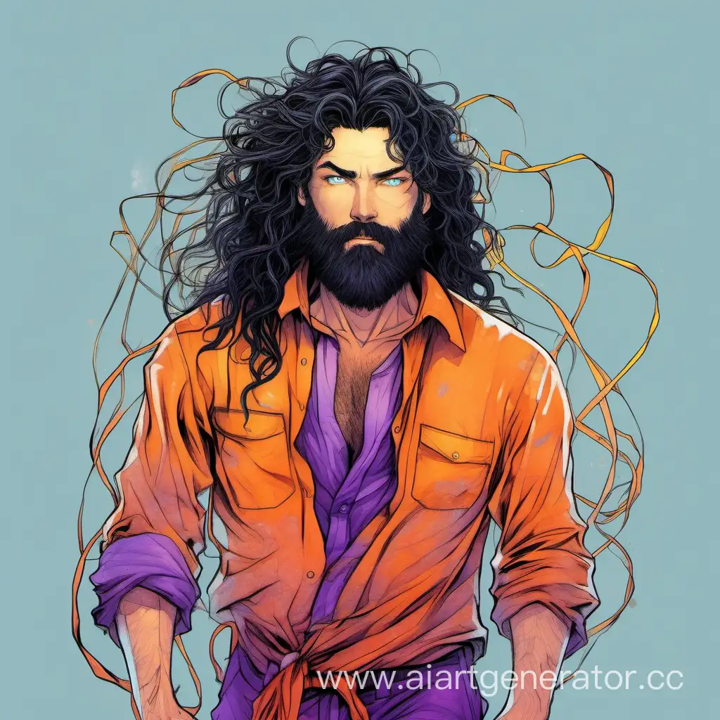 Mysterious-Man-with-Tangled-Hair-and-Radiant-Eyes-in-Orange-Jumpsuit