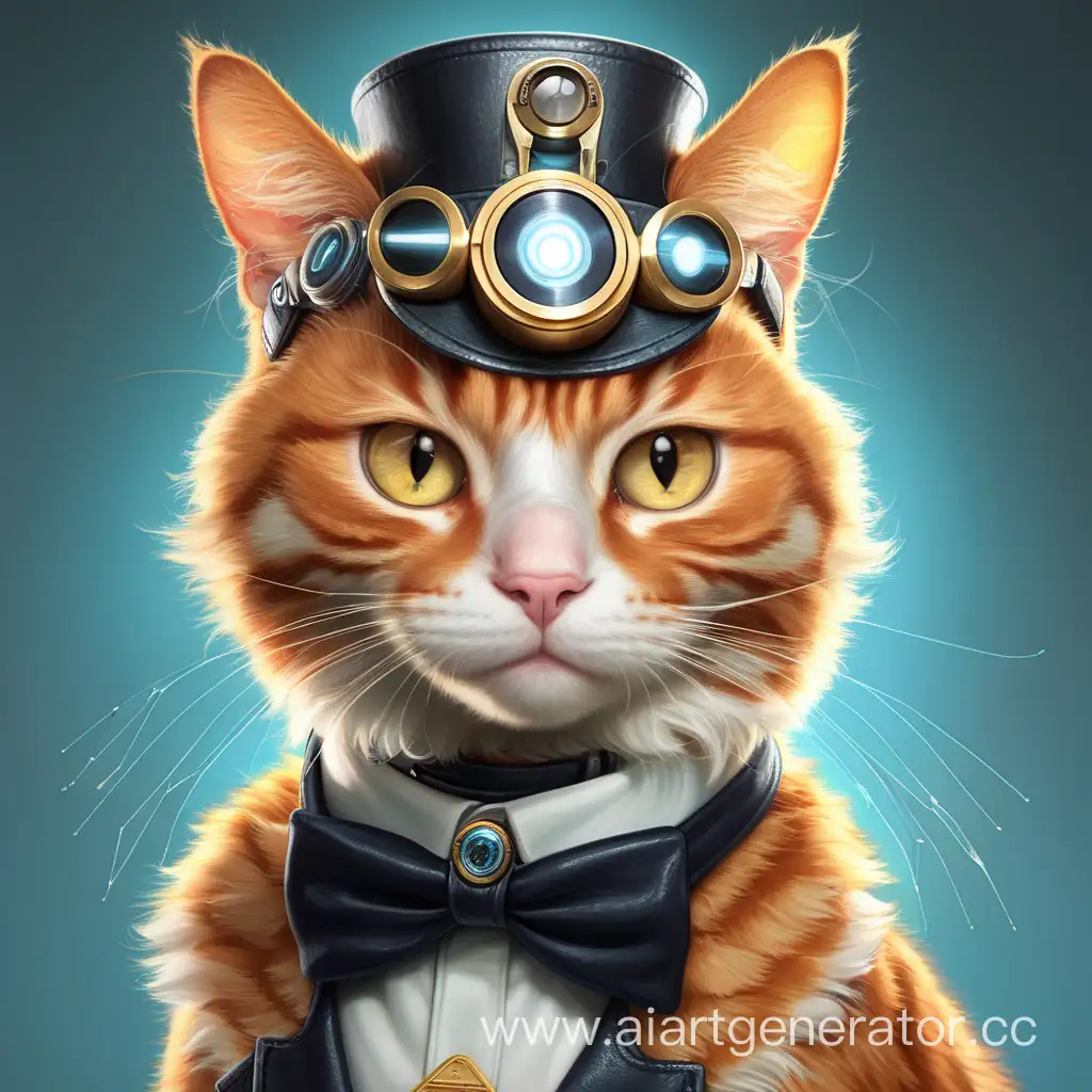 Futuristic-Ginger-Cat-with-Electric-Monocle