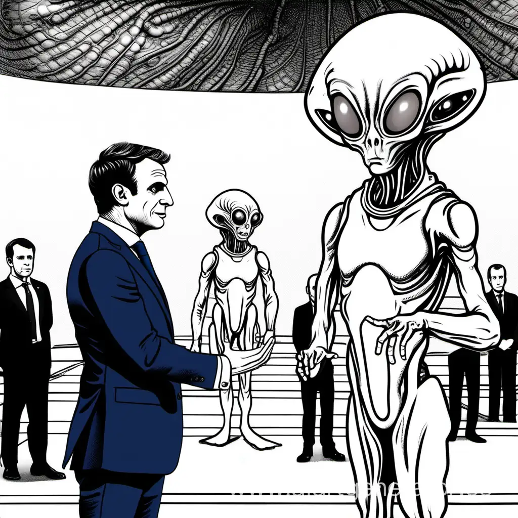 macron is speaking to an alien