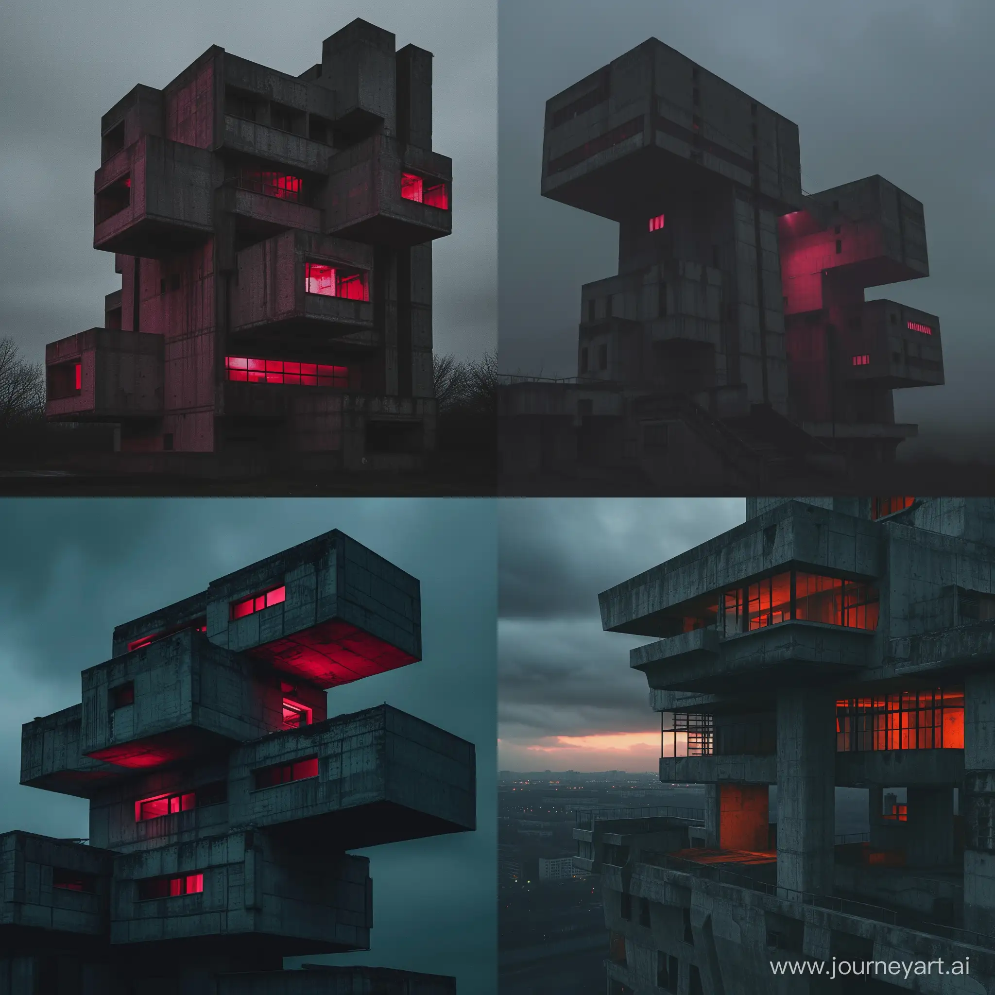 Eerie-Twilight-Scene-of-Abandoned-Concrete-Structure