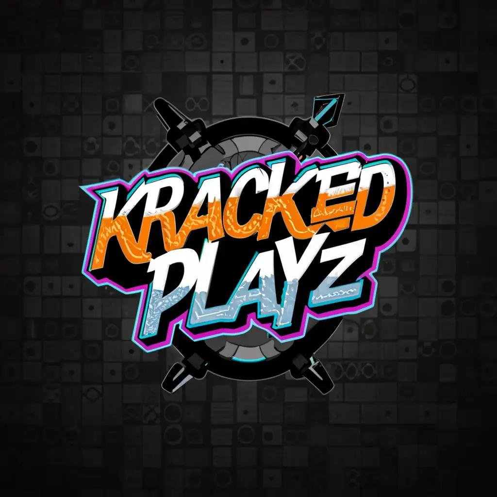 logo, gaming technology related, with the text "Kracked Playz", typography