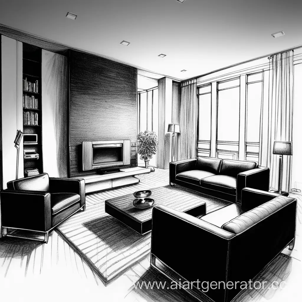 Futuristic-Techno-Style-Interior-Sketch-with-Dynamic-Lines-and-Modern-Elements