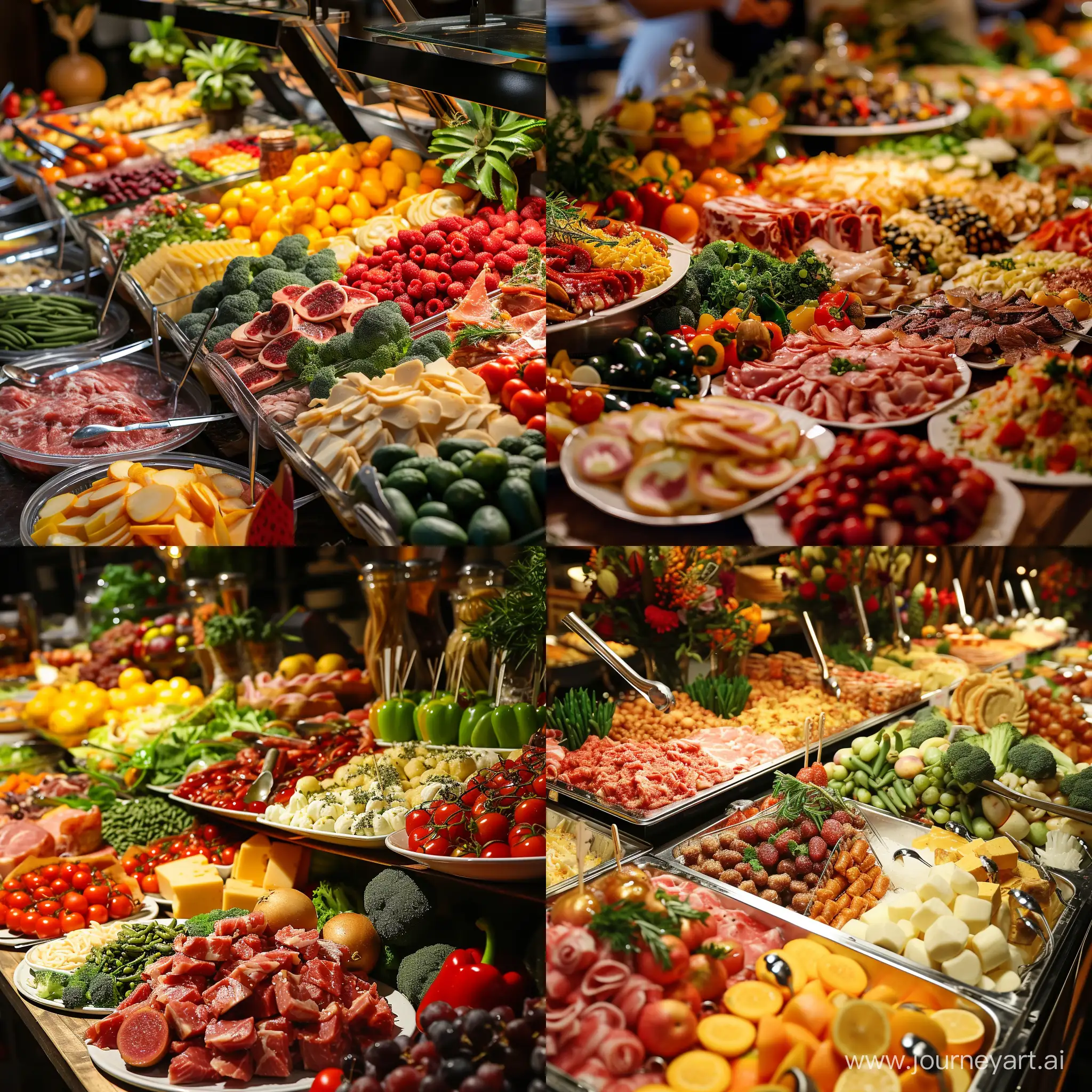 Opulent-Buffet-Spread-with-a-Variety-of-Sumptuous-Foods