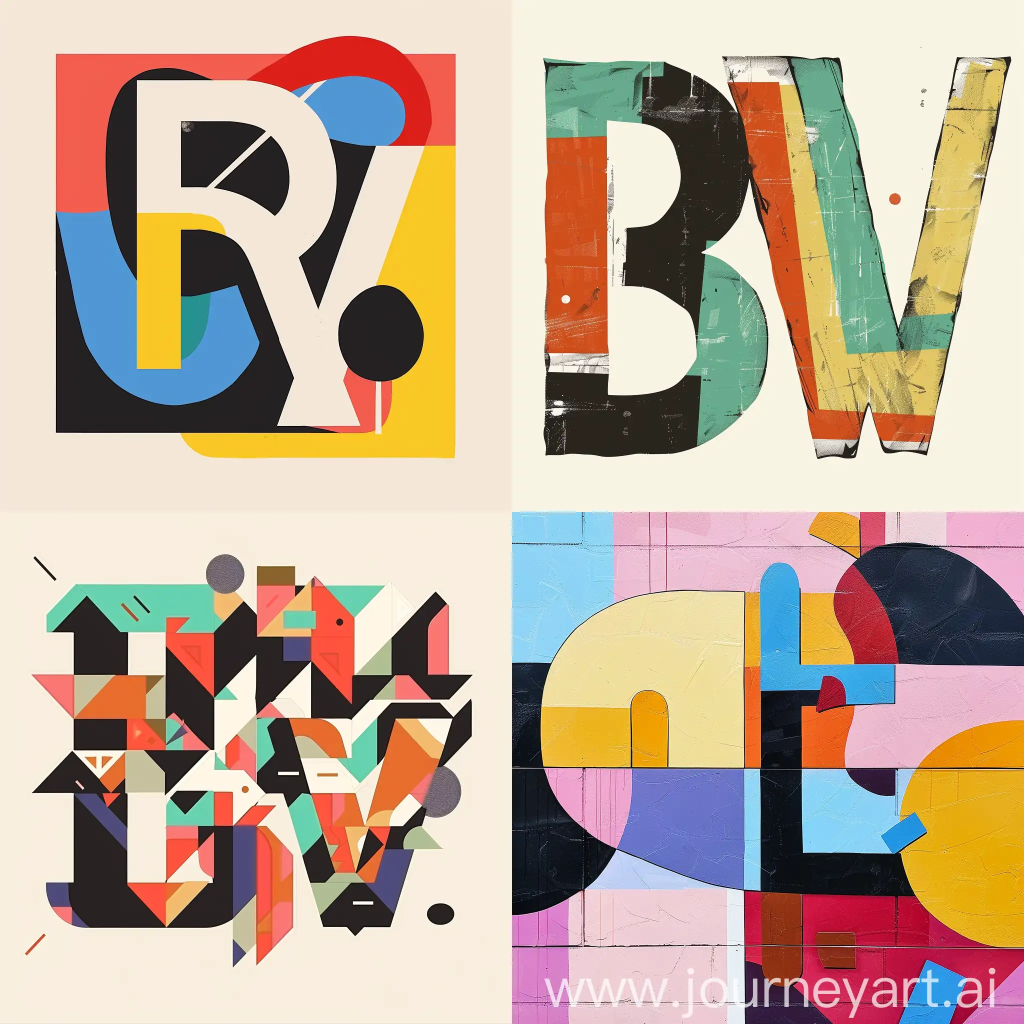 Буквы BTW в абстрактном стиле 