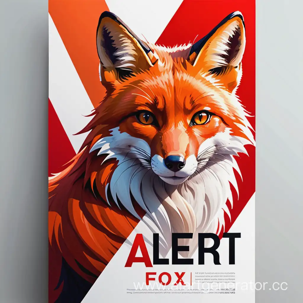 Vibrant-Red-Alert-Fox-Banner-Bold-Fox-Illustration-with-Eyecatching-Inscription
