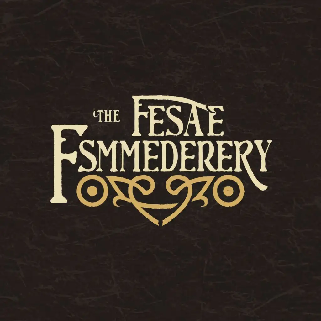 a logo design,with the text "The Festeschmiederey", main symbol:A Medival Letter F,Moderate,be used in Events industry,clear background