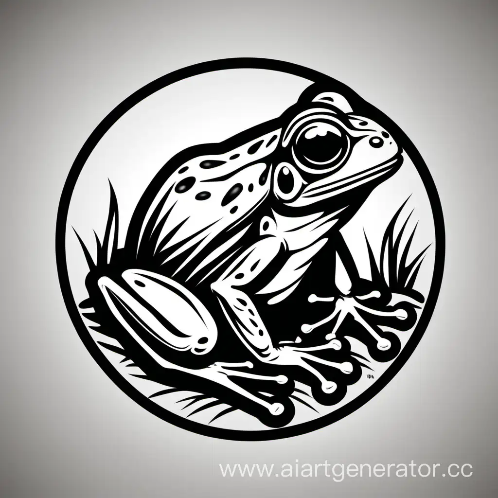 Monochrome-Frog-Graphic-Sign-Minimalist-Nature-Design