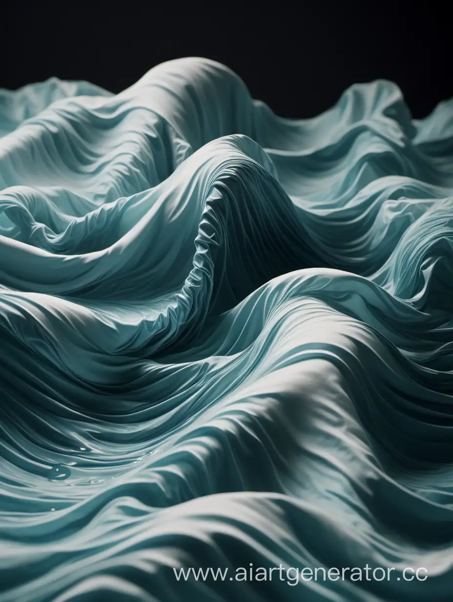 wavy fabric, splashes a little water