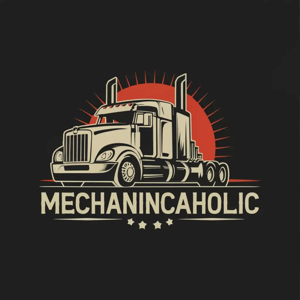 logo, Main symbol of the logo, semi truck, with the text "Jane mechanicaholic", typography, be used in Automotive industry