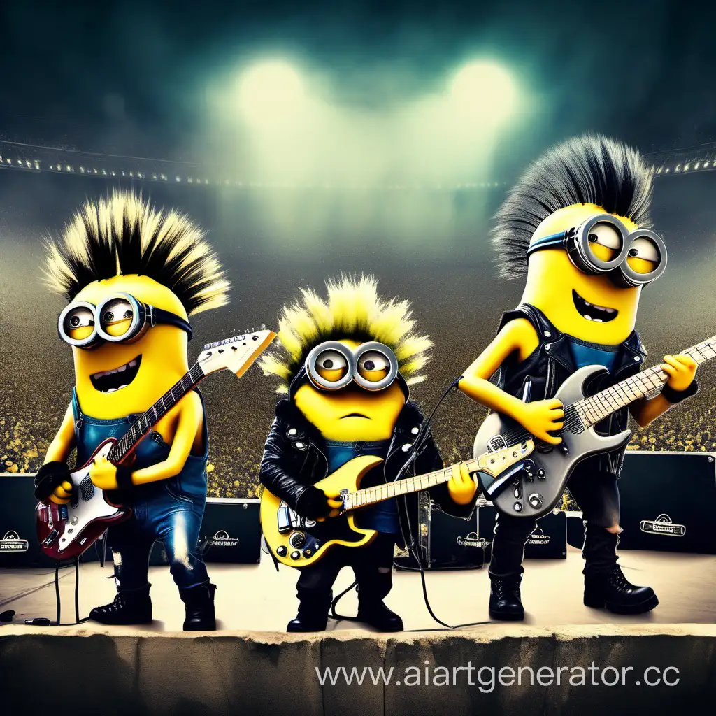 Energetic-Minion-Rock-Band-with-Mohawks-and-Leather-Jackets-Performing-Live-Concert
