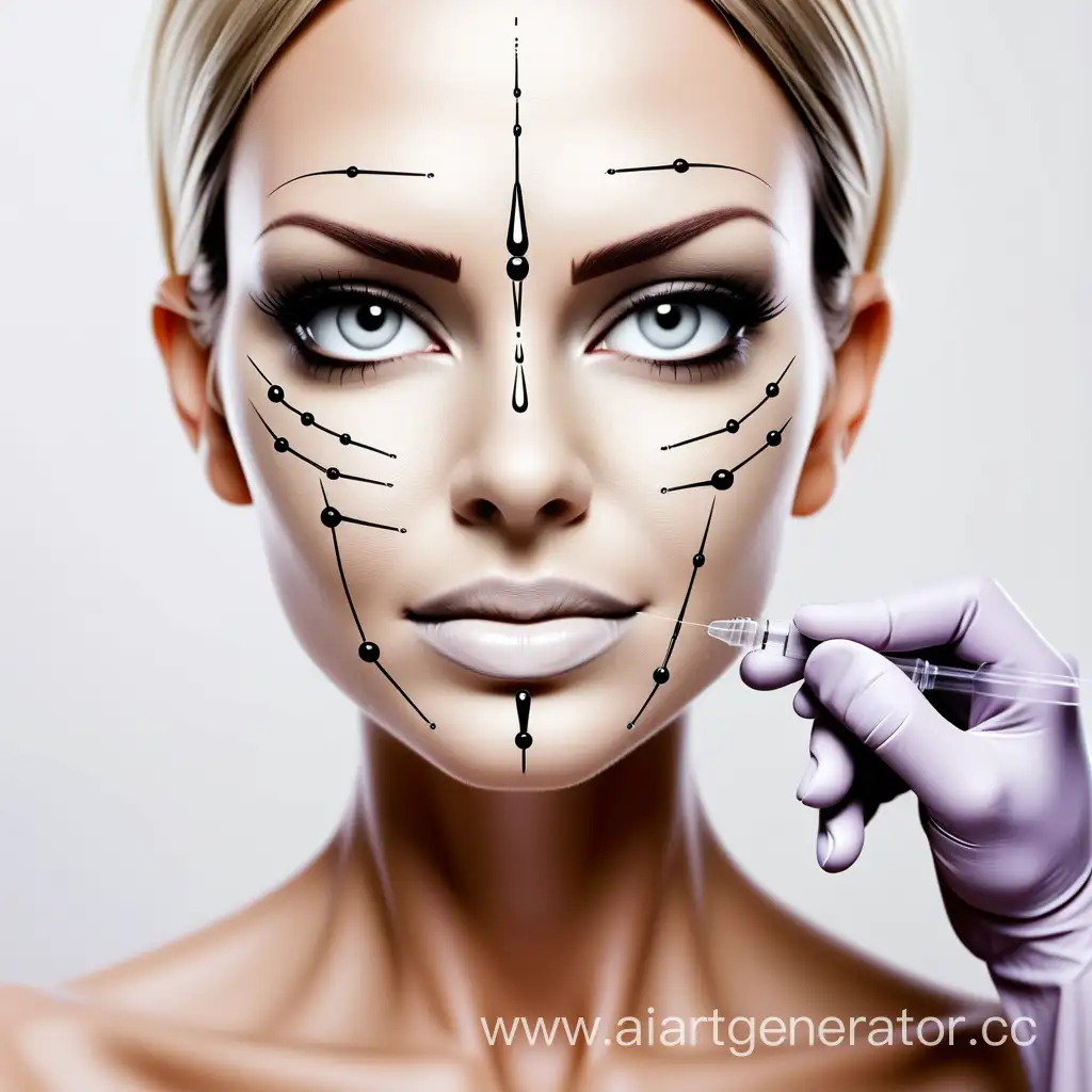 advertising for cosmetologists showing a supplier of products for injection cosmetology "use a white background" botox filler needles