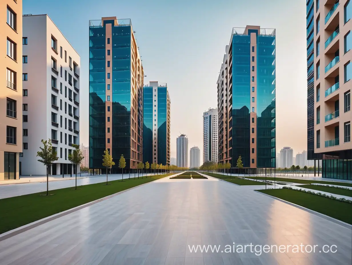 modern buildings in a new area of the city