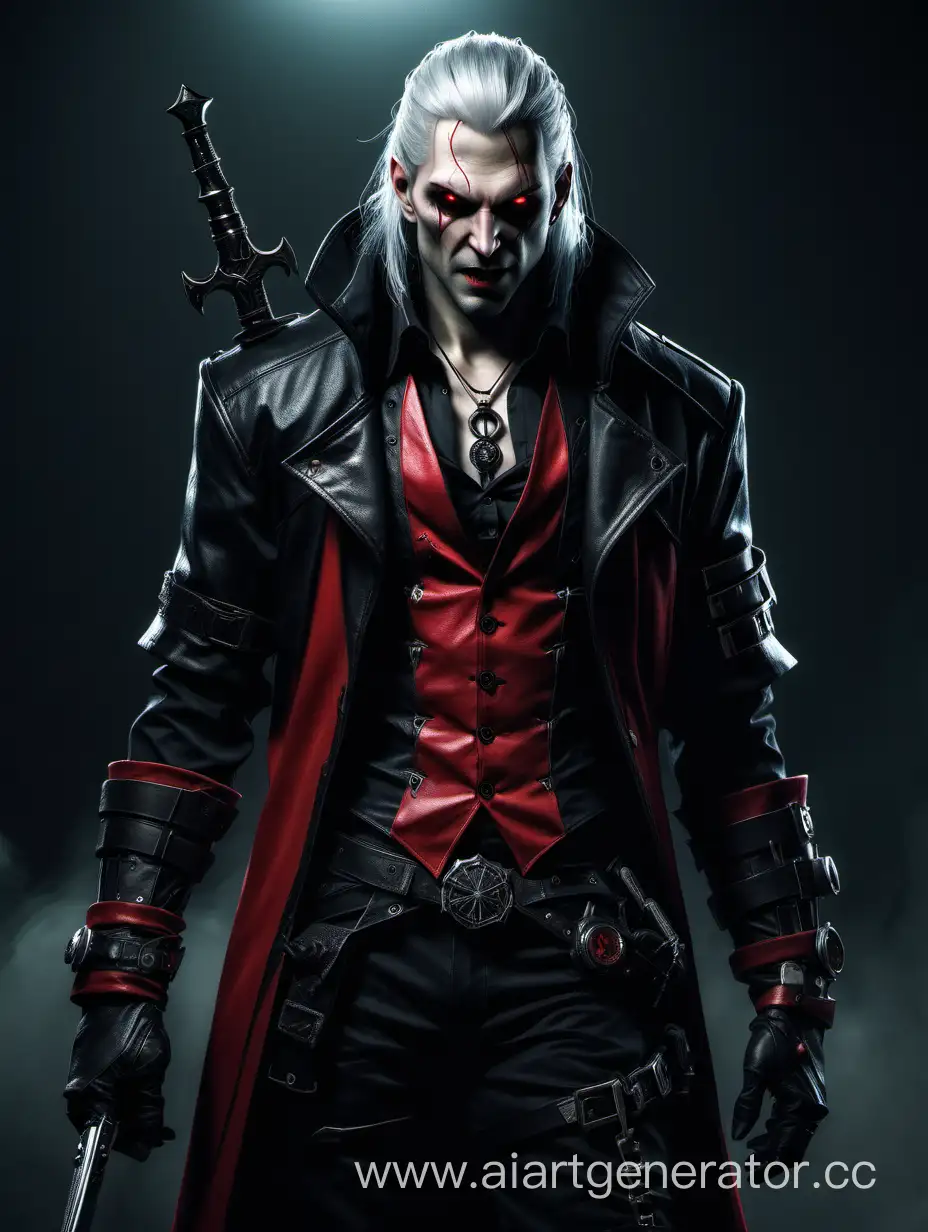 Dark-Cyberpunk-Vampire-Witcher-in-Red-and-Black