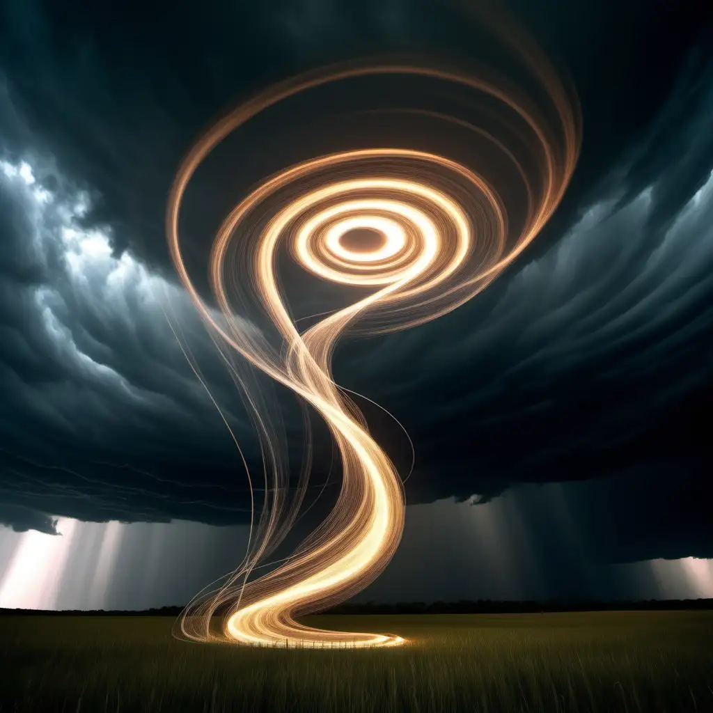 Mesmerizing Vertical Light Spiral Ascending to the Sky
