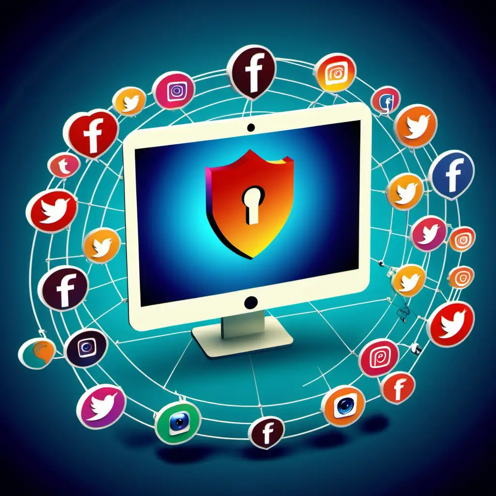 colored image: Secure social media usage computer video