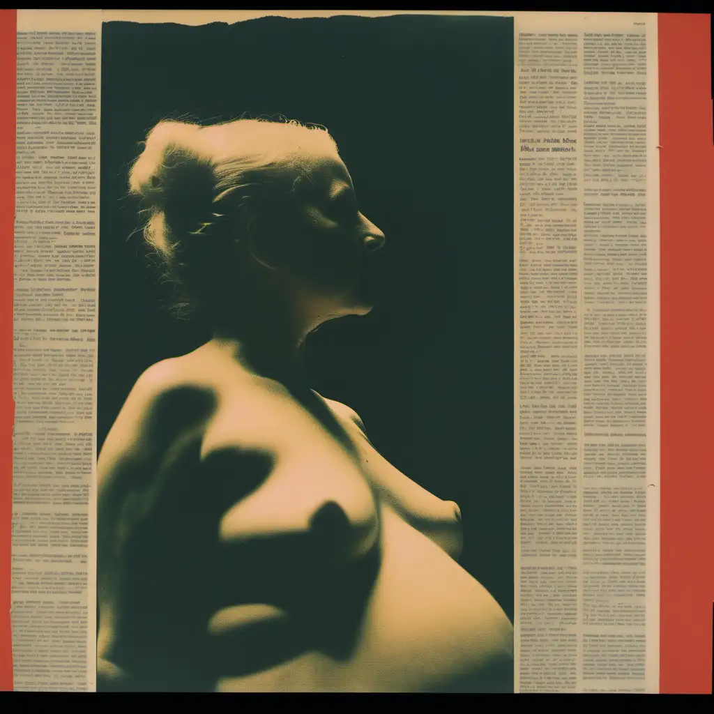 [kodachrome, 35mm film grain], [woman of willendorf], [old magazine], [distortion, glitch], [french new wave film] [over exposed], [distressed paper], [still frame], [35mm film], [saul leiter]