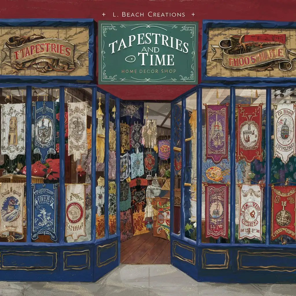 Tapestries and Time Home Decor Banner Store Owner  L. Beach Creations