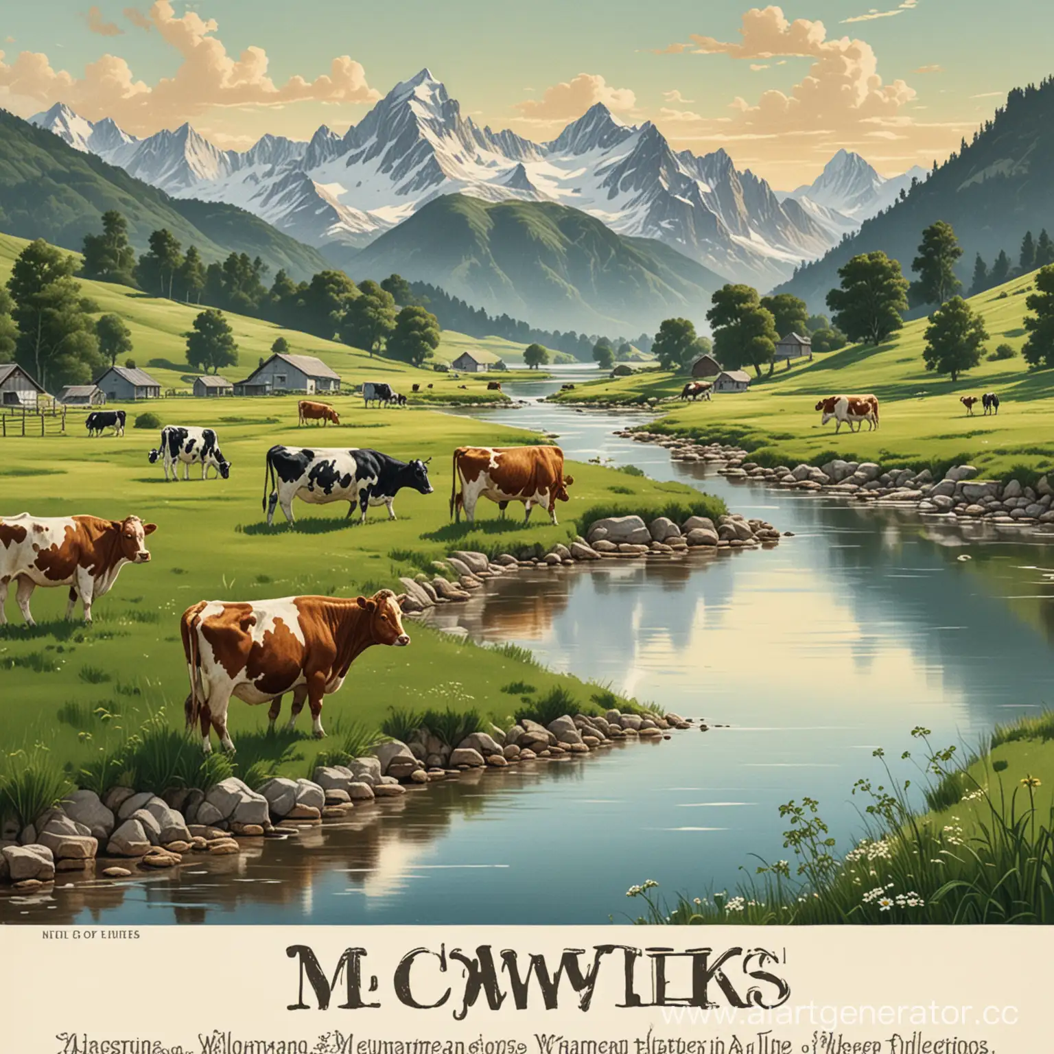 Scenic-Mountain-Landscape-with-Grazing-Cows-on-Milk-Bottle-Label
