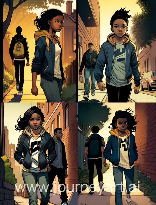 Urban-Encounter-African-American-Teenagers-Reuniting-in-Marvel-Comic-Scene