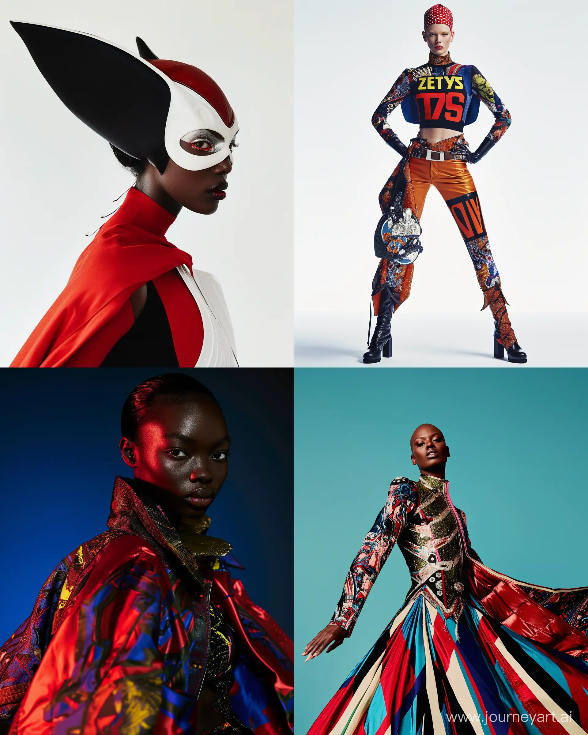 Experience the allure of high fashion with a jaw-drop cover shot by the talented Miles Aldridge. This visually stunning image showcases a striking  Superhero Marvel. Shot with the Zeiss Otus 85mm f/1.4 lens, this photo offers exceptional sharpness and detail, allowing every intricate detail of the model's ensemble to shine. The raw style chosen adds a touch of authenticity, elevating the image to a new level of visual appeal. With a stylization level of 50, the image blends fashion and art, creating a truly unforgettable cover --ar 4:5 --style raw --stylize 50 