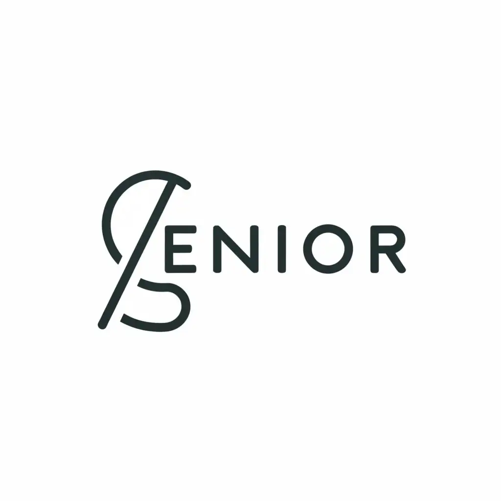 a logo design,with the text "senior", main symbol:walking stick,Minimalistic,be used in Medical Dental industry,clear background