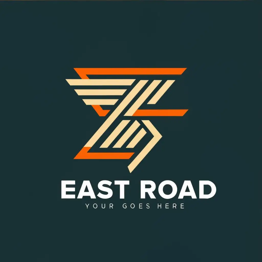 logo, East, with the text "East Road", typography, be used in Entertainment industry