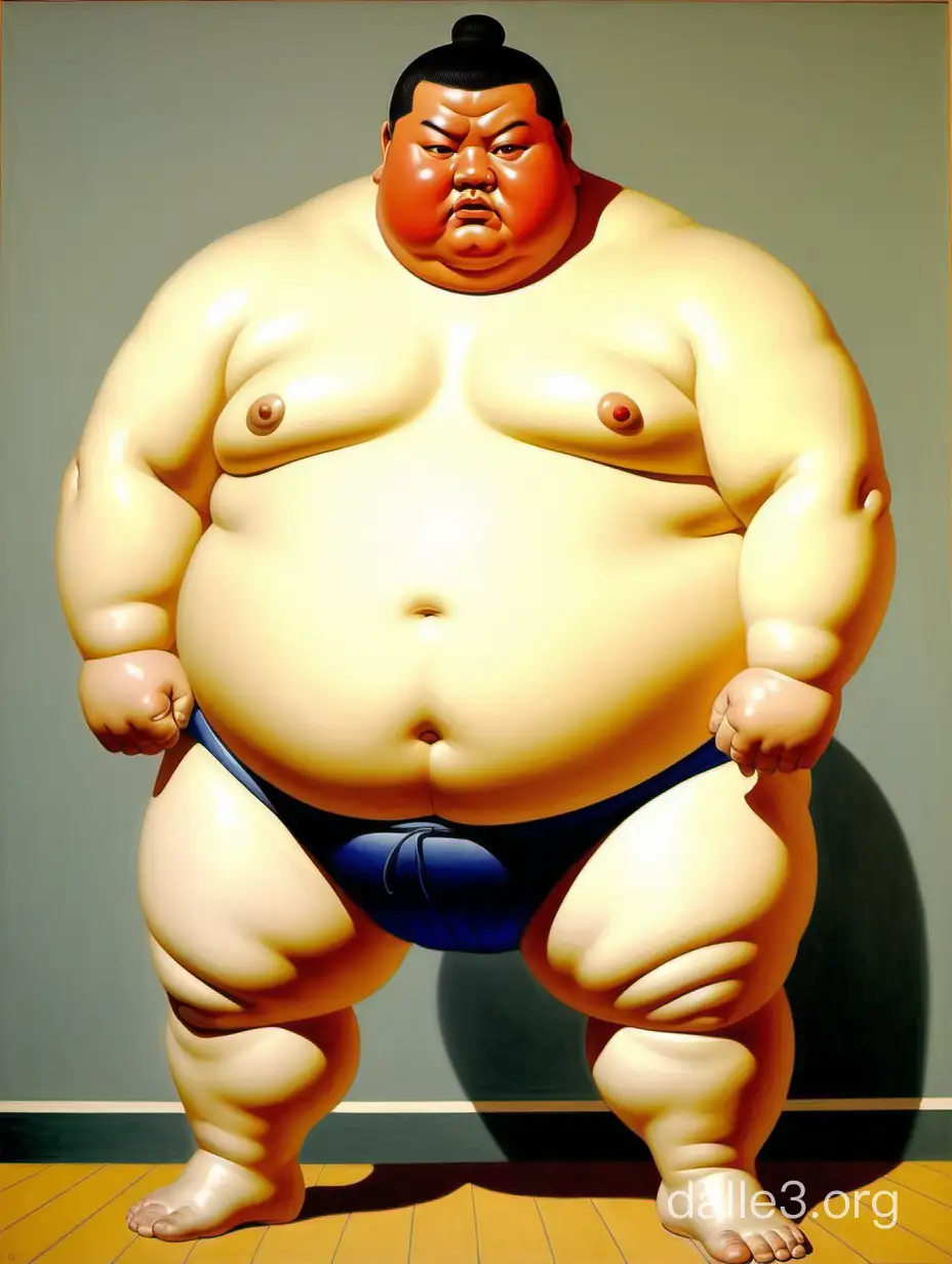 fernando botero painting of a sumo wrestler japan