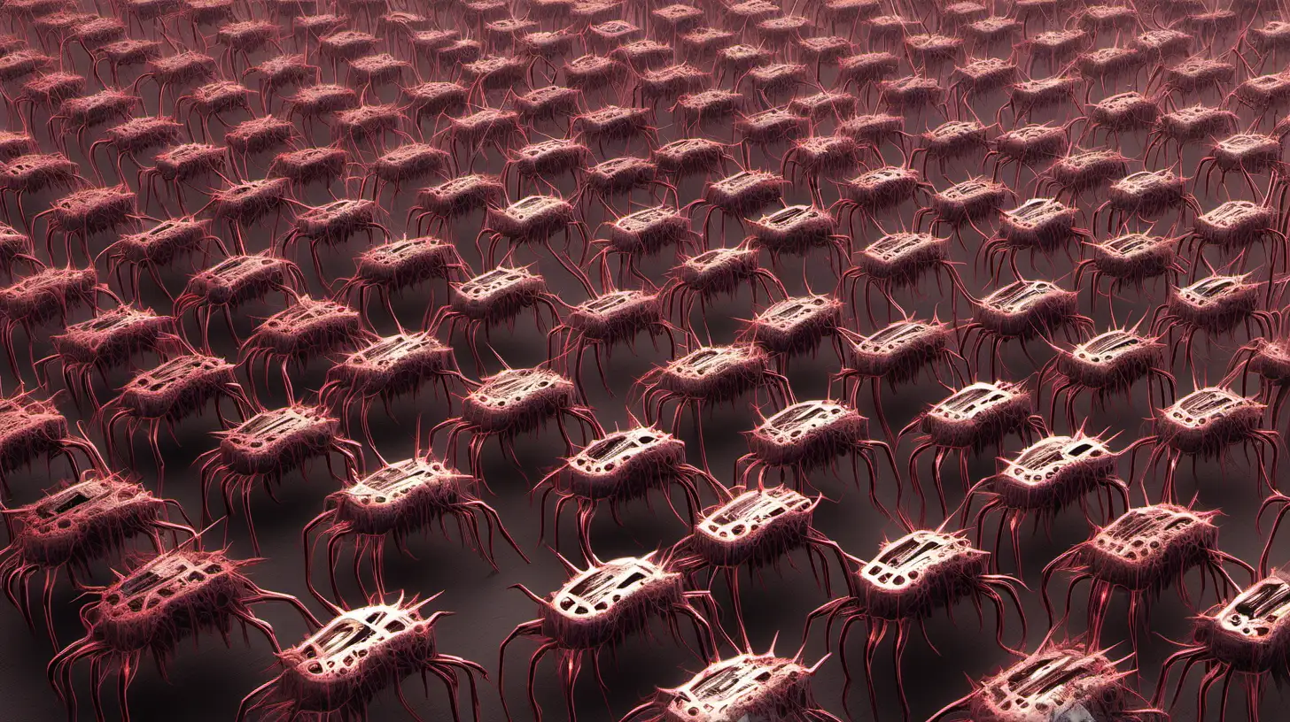 Apocalyptic Swarm of Nanobots Devouring the World