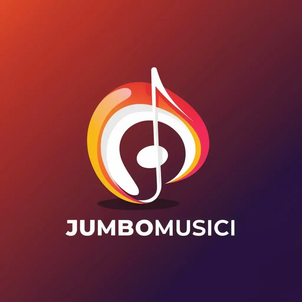 a logo design,with the text "JUMBOMUSIC", main symbol:Music,complex,be used in Entertainment industry,clear background