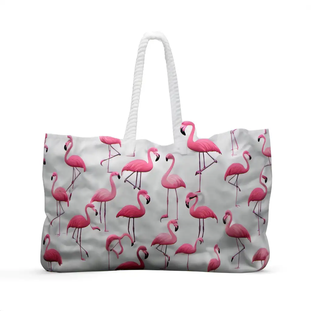 Vibrant Flamingo Bag Advertisement Fashionable Accessory for Summer Fun