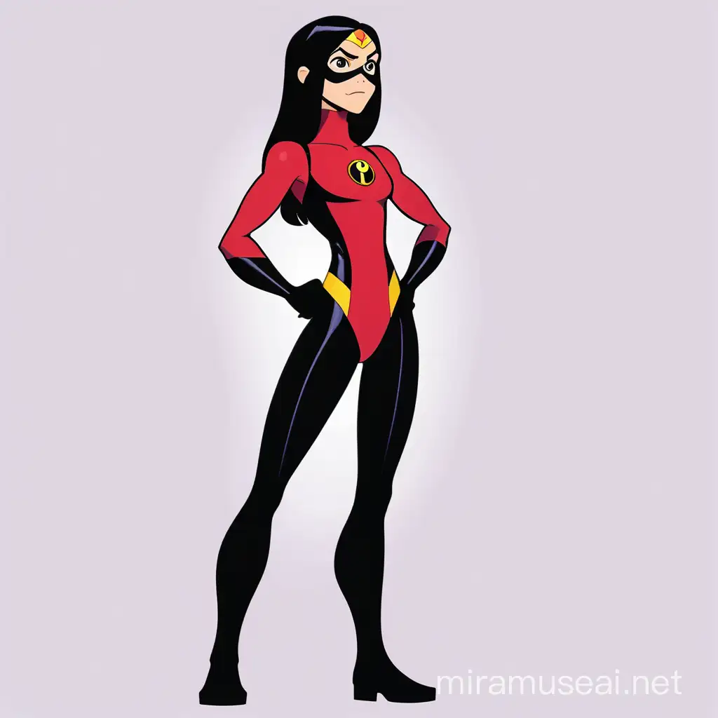 Violet Parr from The Incredibles Minimalist Full Body Color Vector Art