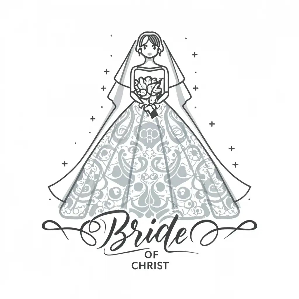 LOGO-Design-For-Bride-of-Christ-Elegant-Bride-Dress-Theme-with-Clear-Background