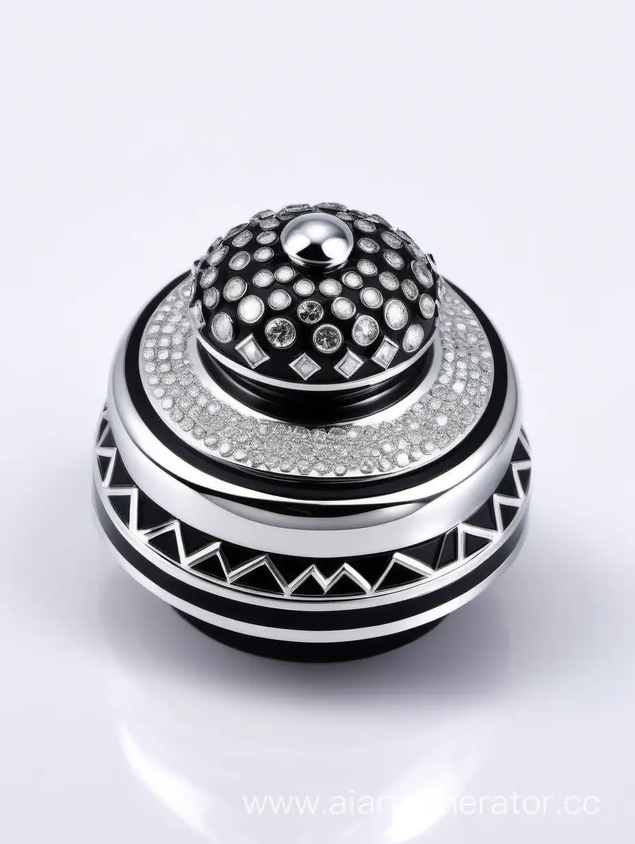 Elegant-Zamac-Perfume-Decorative-Ornamental-Long-Cap-with-Black-and-White-Round-Diamond