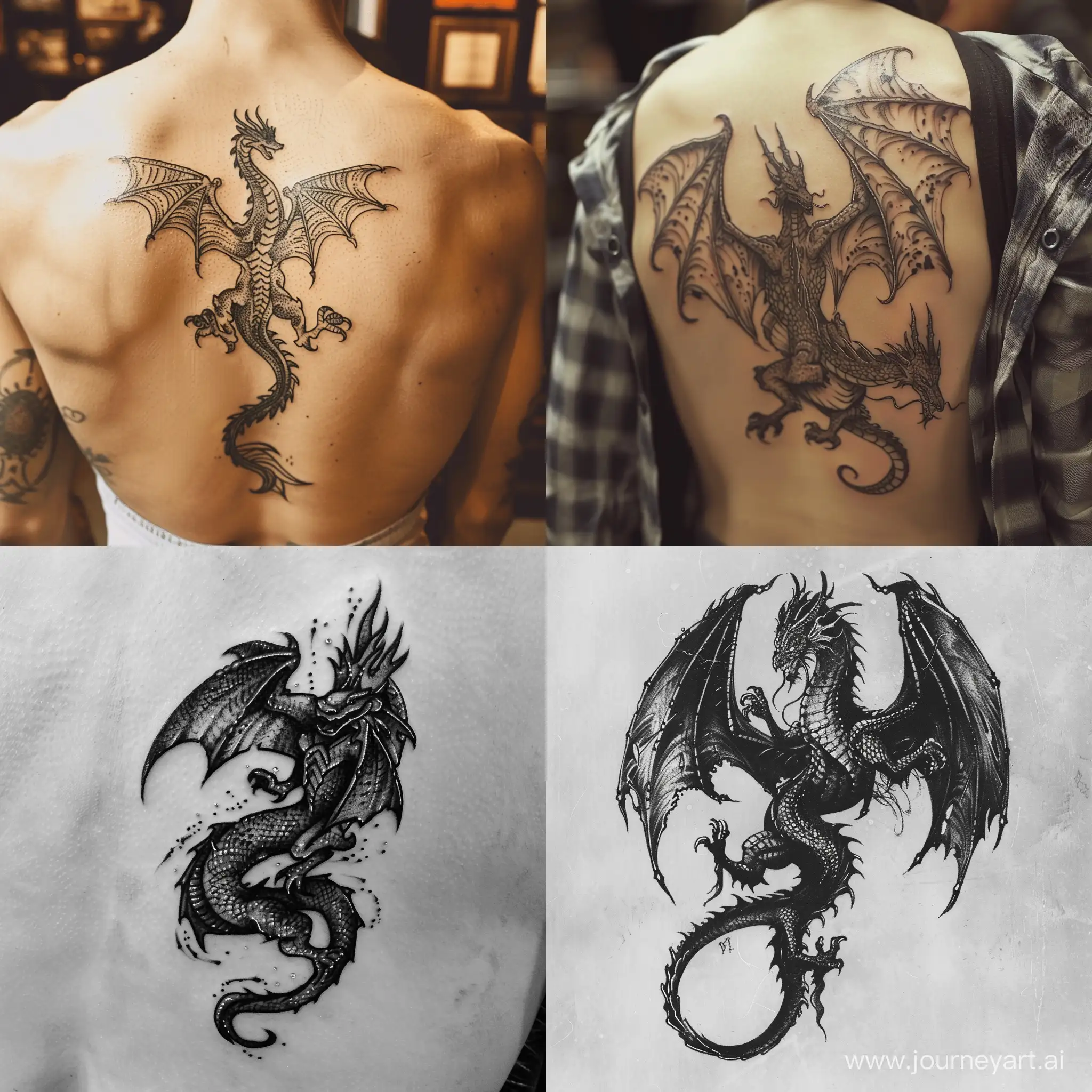 Majestic-Gothic-Dragon-Tattoo-Design-in-Square-Format