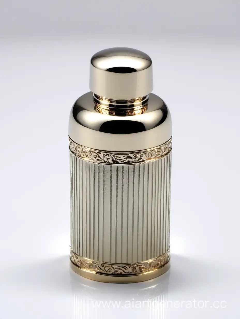 Zamac Perfume decorative ornamental long cap, LINES metallizing finish