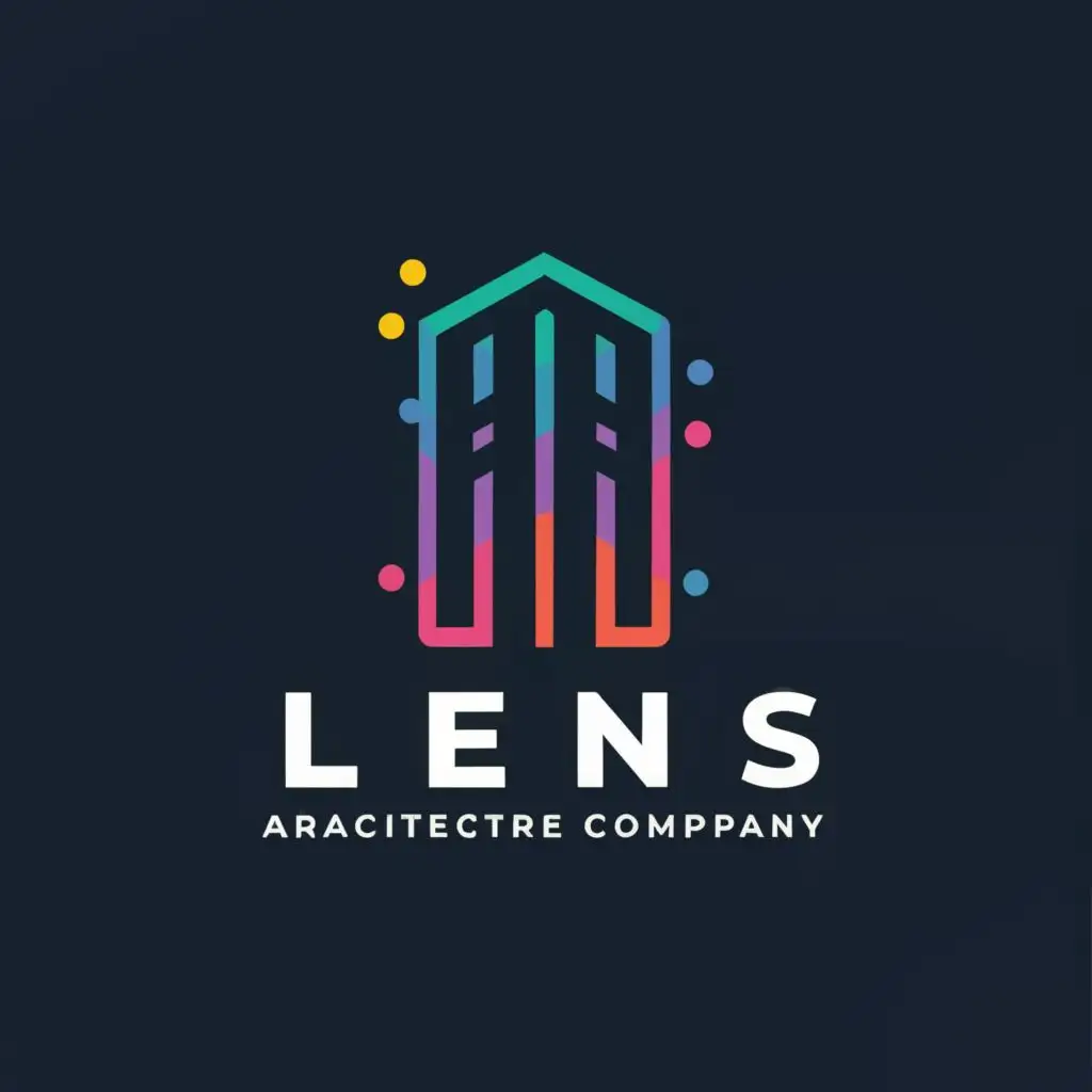logo, galaxy
building
, with the text "lens architecture company", typography, be used in Real Estate industry