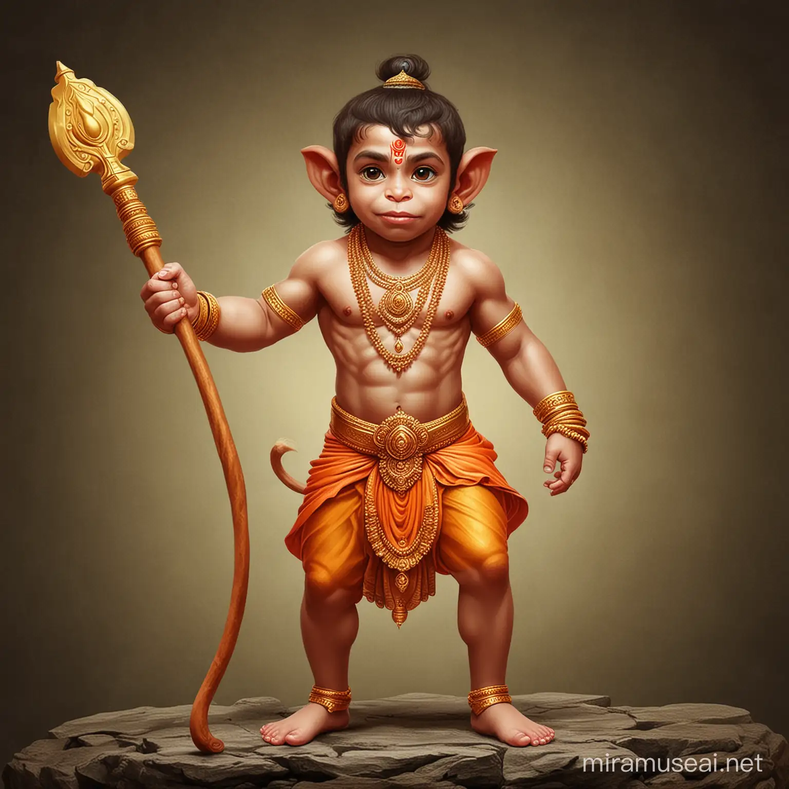 create an image of lord hanuman as kid