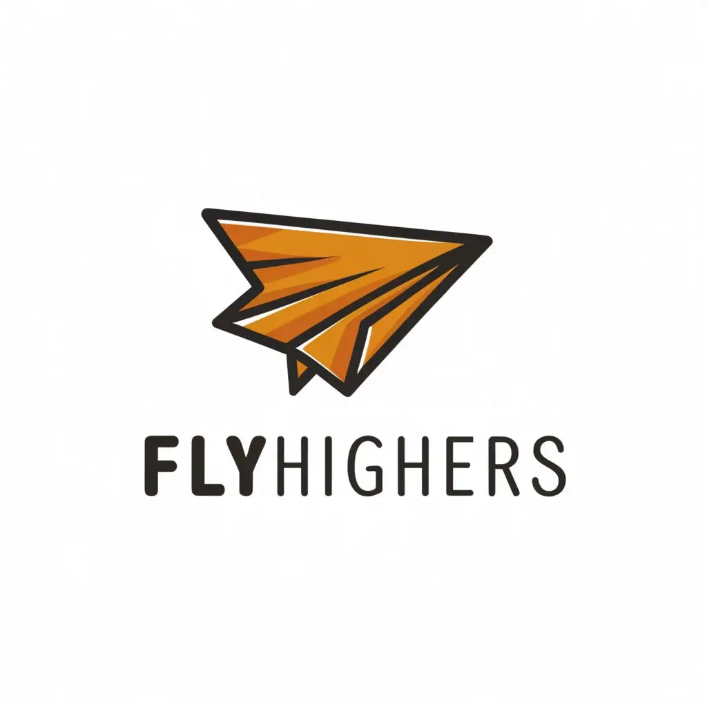 a logo design,with the text "flyhighers", main symbol:paper airplane,Moderate,be used in Travel industry,clear background