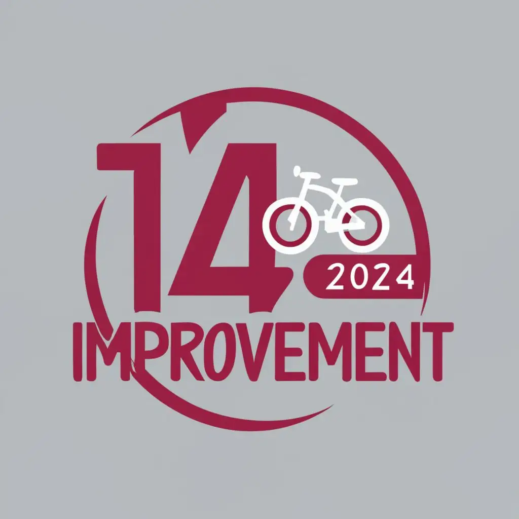 logo, bycicle, with the text "14 km improvement in Trier 2024", typography, be used in Sports Fitness industry