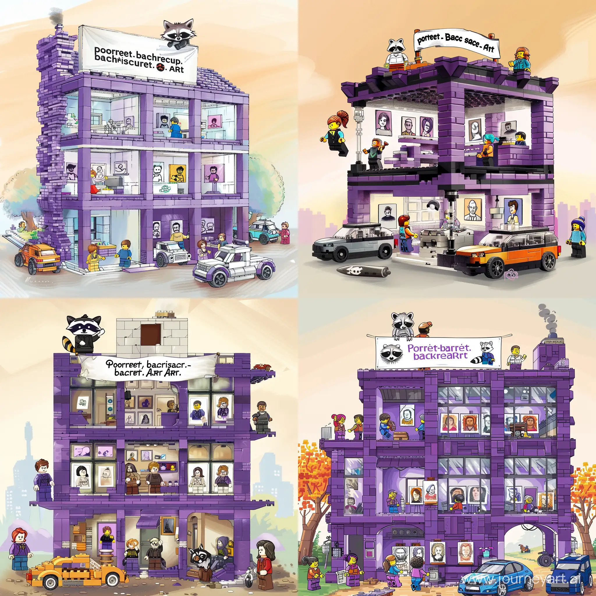 Detailed-LEGO-House-with-Portrait-Art-Production-at-portretbackstageart