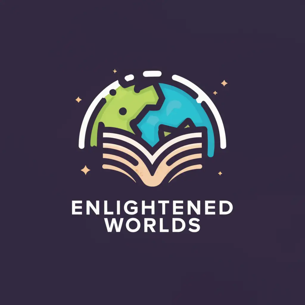 a logo design,with the text "Enlightened Worlds", main symbol:a YouTube channel dedicated to broadening your knowledge and fostering spiritual growth. Our channel offers a diverse range of content that includes thought-provoking discussions, informative videos, and spiritual teachings from around the globe. Join us on this enlightening journey to expand your understanding of the world and nurture your spiritual self.,Moderate,clear background